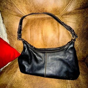 The Sak Hobo Handbag Black Pebbled Leather Shoulder HandBag Women's Purse Small